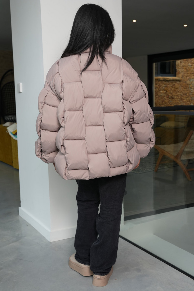 Doudoune courte matelassé beige