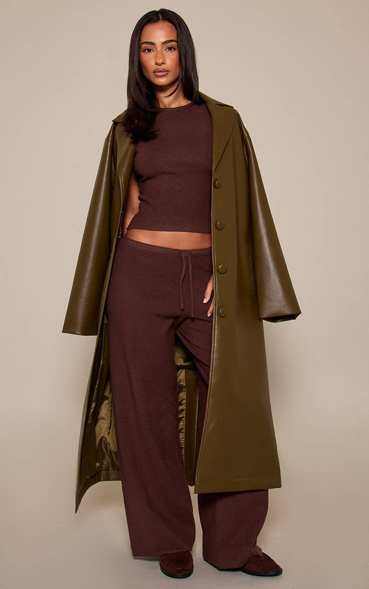 Chocolat Pantalon Petite En Maille À Cordon De Serrage