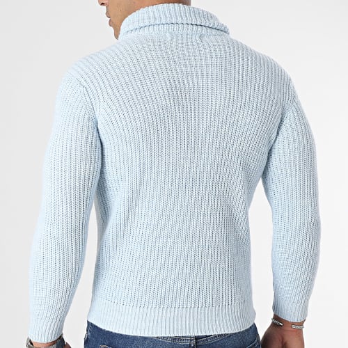 Pull Col Montant Bleu Clair