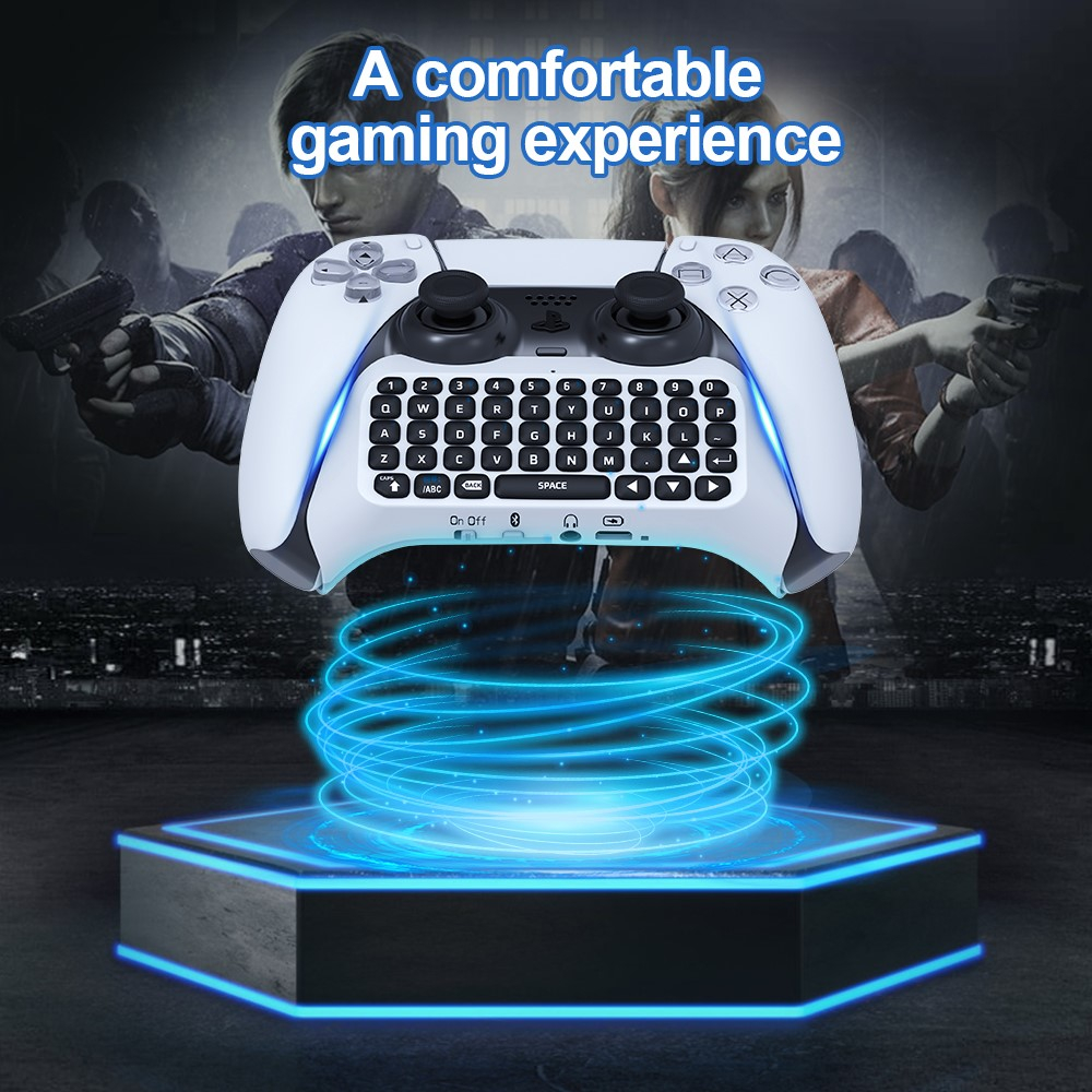 Bluetooth Game Controller Tastatur mit 3.5mm Klinke   USB-C Anschluss für Sony PlayStation PS5 - Weiss