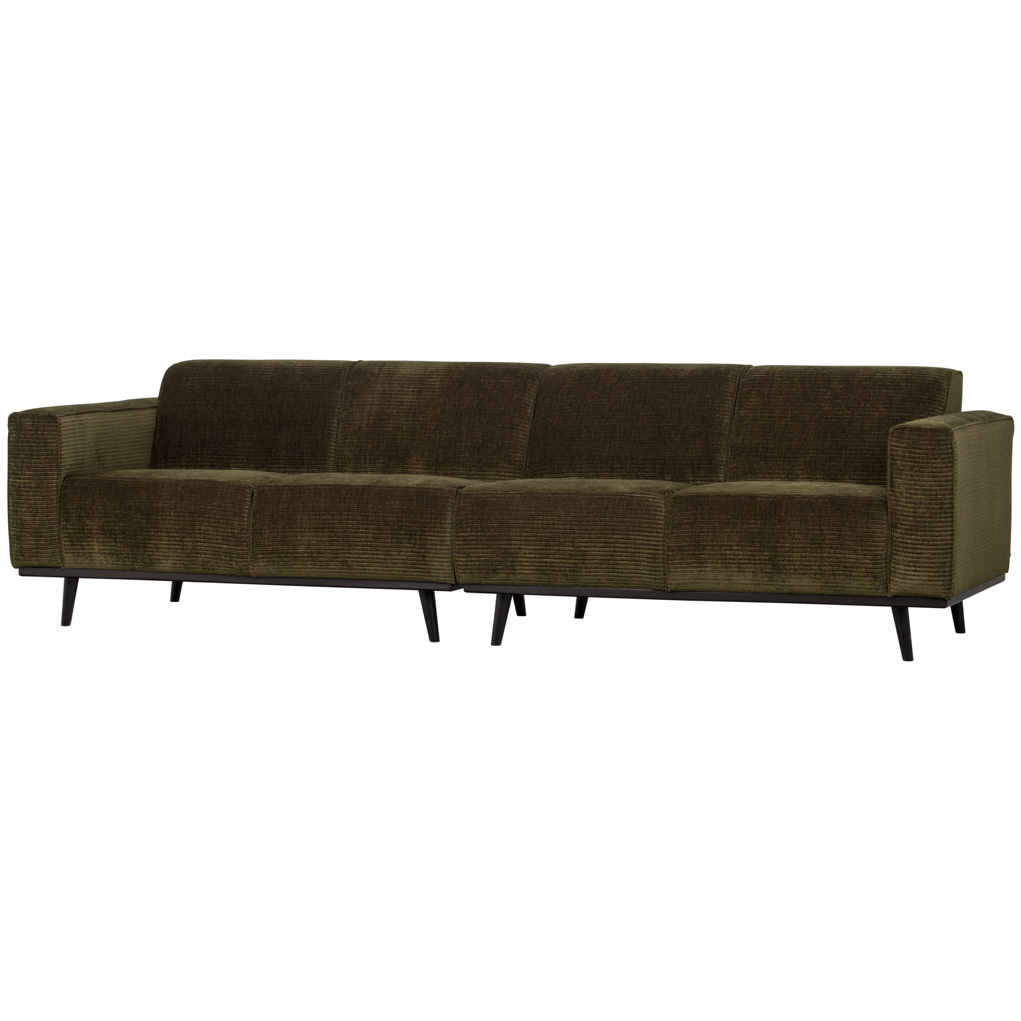 4-zits bank Statement Statement 4-zits Bank 280 cm - Platte Brede Rib - Warm groen