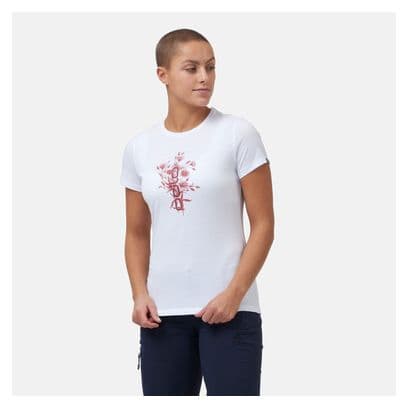 Maillot Manches Courtes Femme Odlo Kumano Logo Print Blanc