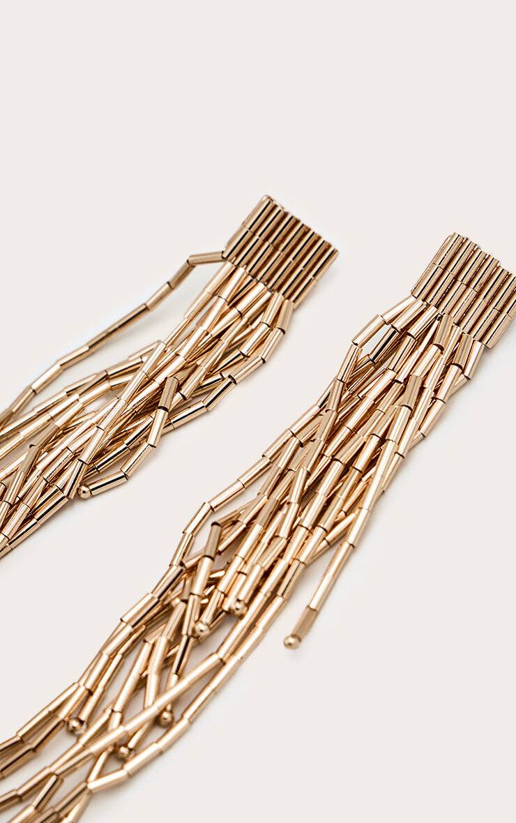 Doré Boucles D'oreilles Pendantes À Pompons Dorés