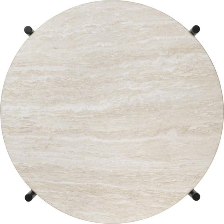 Gubi TS bijzettafel buiten 40 zwart/wit travertine