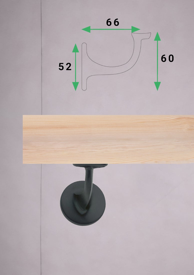 HANDYSTAIRS houten leuning - sleutelgatprofiel 45 x 75 mm - grenen - 150 cm