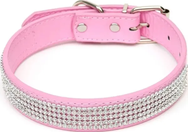 Paw Love - Halsbånd m. similisten (Small, 35x1,5cm) - Pink