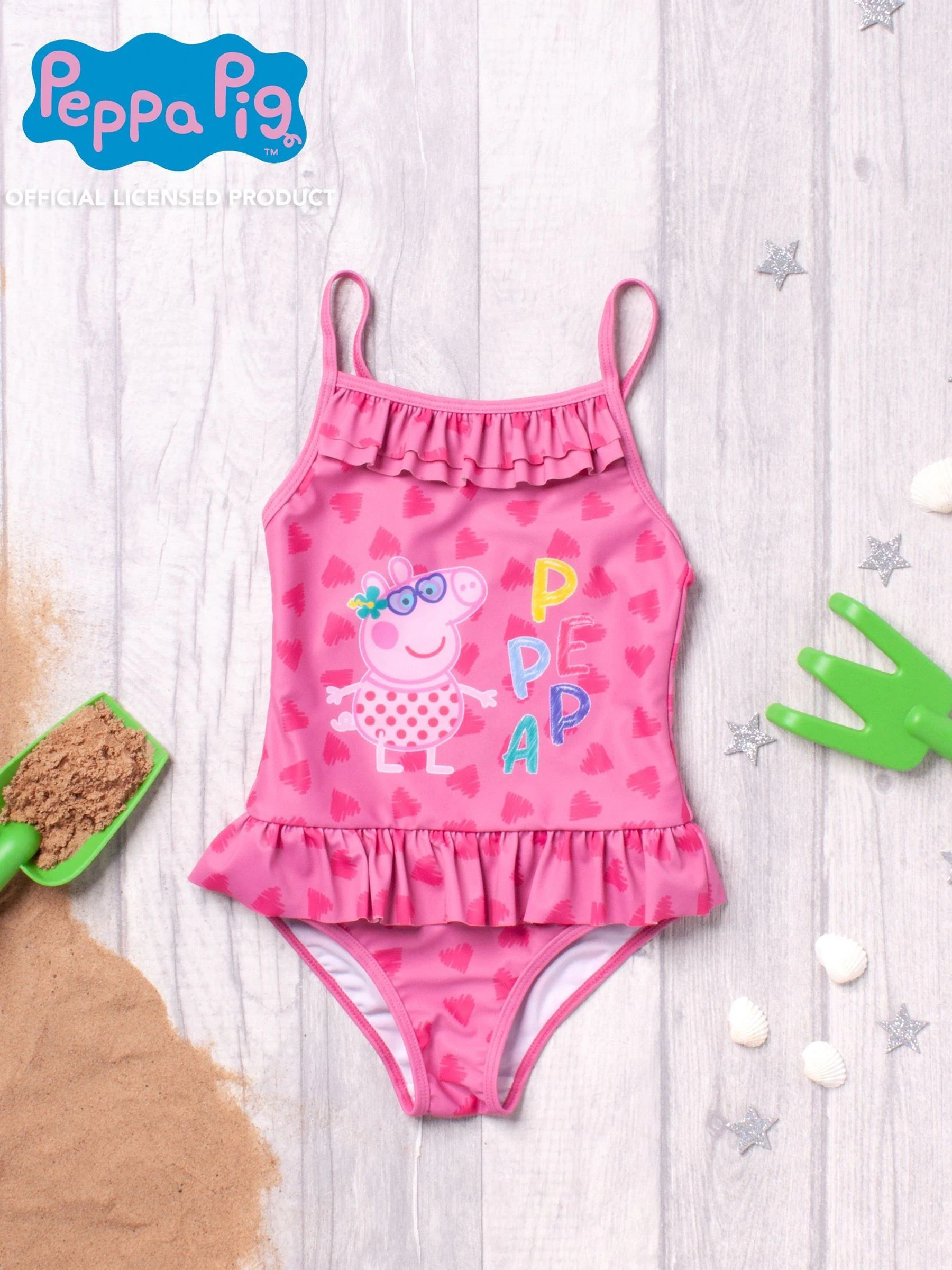 Vanilla Underground Peppa Pig badpak en ponchoset met handdoek voor meisjes.