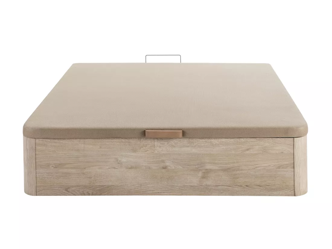 Ensemble 160 x 200 cm sommier coffre naturel clair + matelas mousse HD mémoire de forme et tissu 3D respirant ép.18cm - HEAVEN de YSMÉE