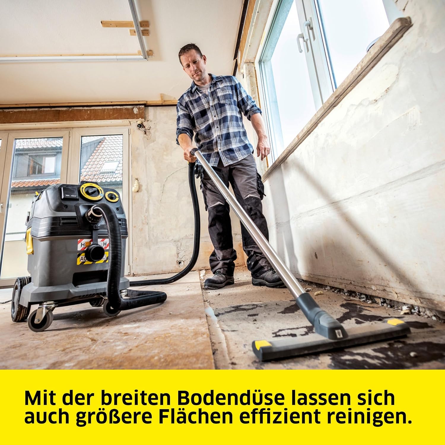 Kärcher Nass- und Trockensauger NT 30/1 Tact Te H, Leistung: max. 1380 W, autom. Filterreinigung, Kunststoffbehälter: 30 l, Saugschlauch: 4 m, breite Nass-/Trockenbodendüse (360 mm), Gerätesteckdose
