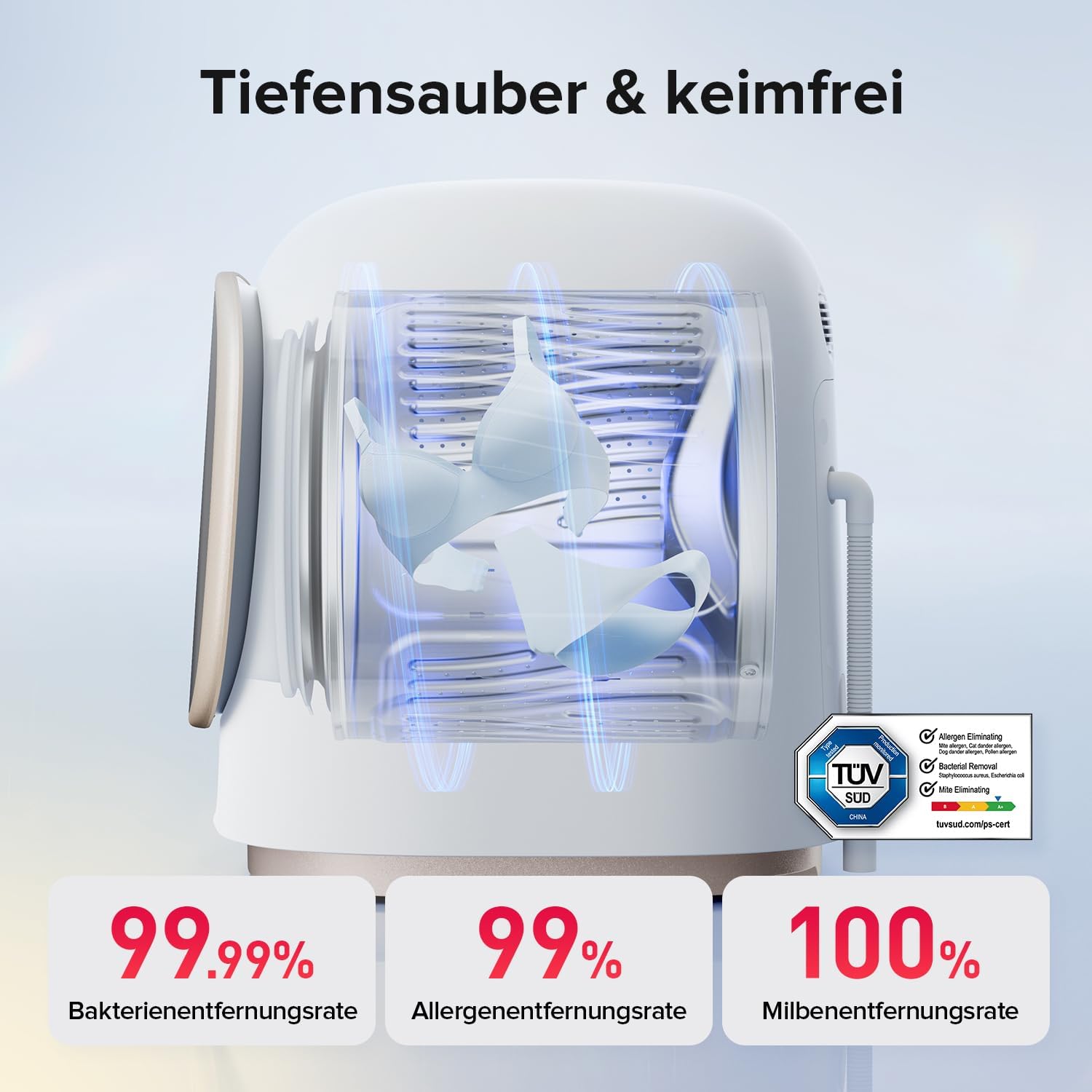 roborock Zeo Mini Waschtrockner / 1 kg Waschen & 0,5 kg Trocknen/Zeo-cycle Niedertemperatur-Trocknung/LintClear Selbstreinigungssystem/Intelligente Dosierung / 20+ Wasch- & Trockenprogramme