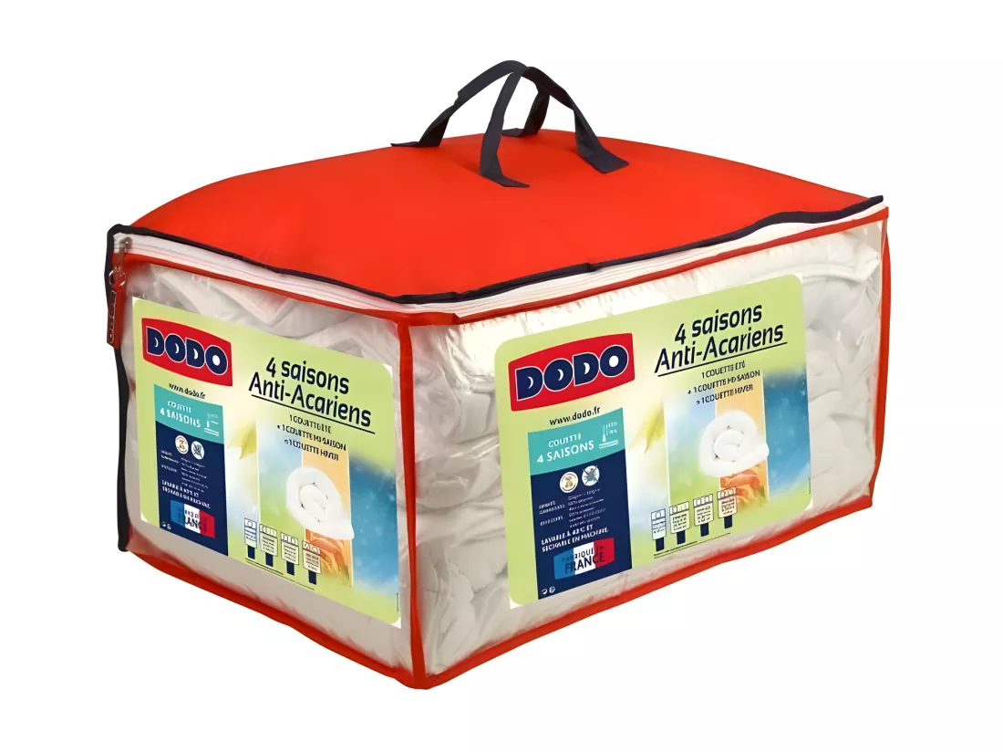DODO Couette 4 saisons anti-acariens - 220 x 240 cm - Blanc