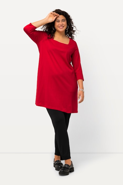 Longshirt, A-Linie, Carree-Ausschnitt, 3/4-Arm