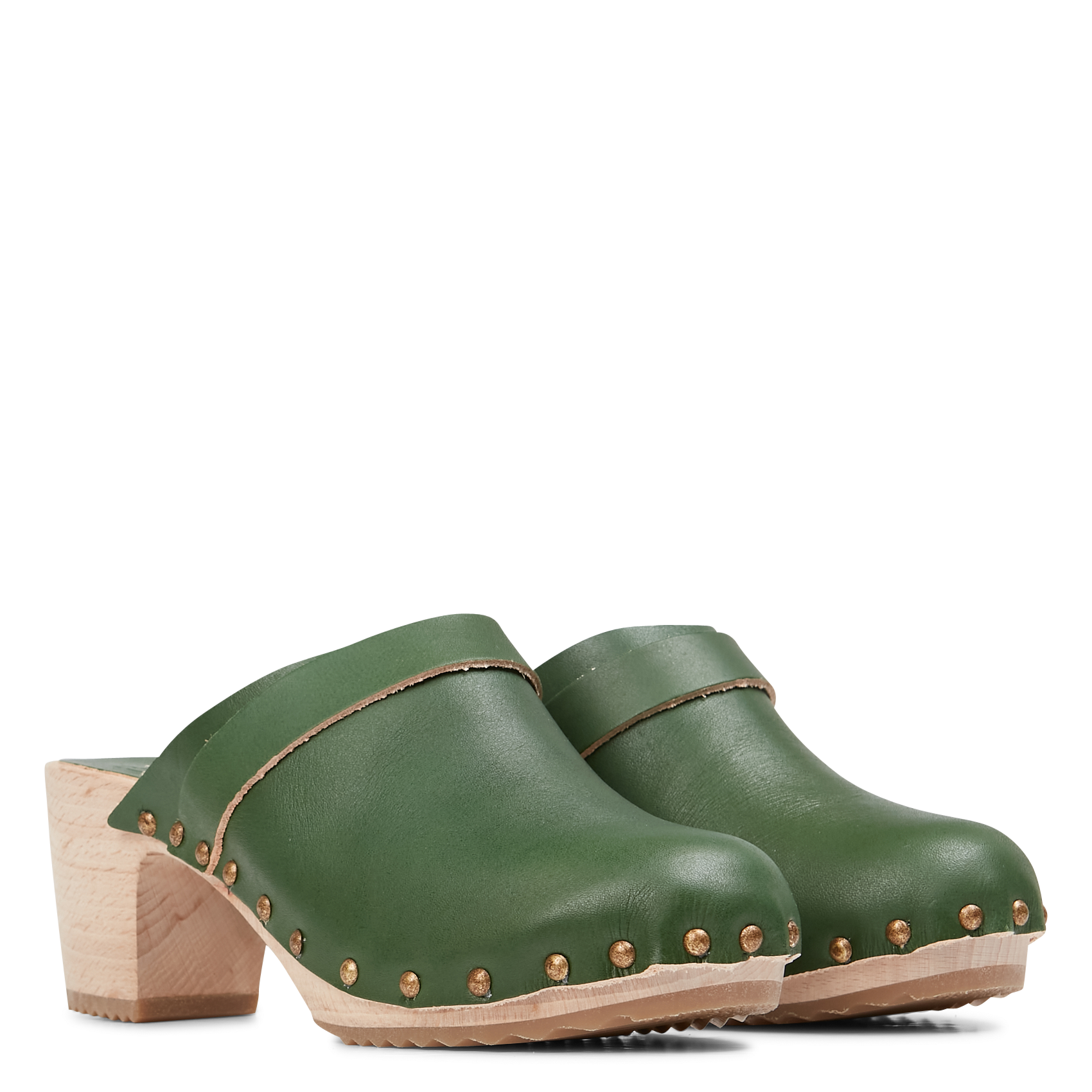 CLEMENCE - Sabots en cuir | Vert