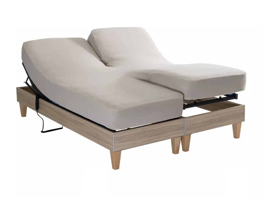 Drap housse beige TPR jersey extensible 2x80x200
