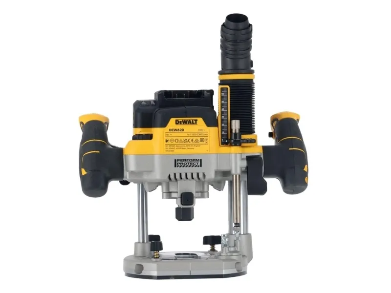 DeWALT DCW620NT-XJ, Fod til justering af fræsedybde, Børstefri, Sort, Gul, 23000 rpm, 8 (5/16