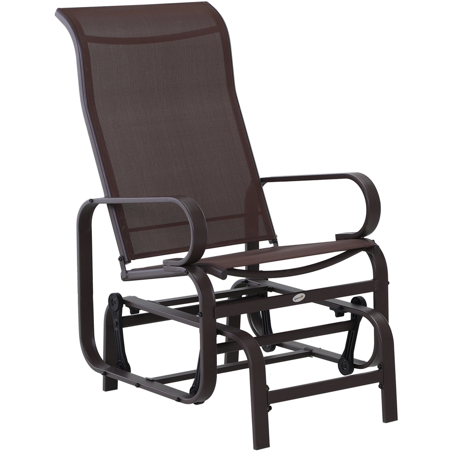 Outsunny Schaukelstuhl mit Ergonomischer Form braun
