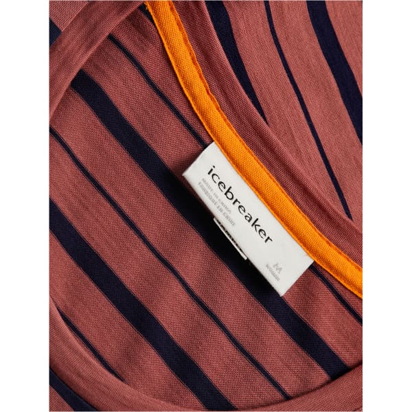 T-shirt randonnée ICEBREAKER W WAVE SS TEE STRIPE GRAPE/MIDNIGHT NAVY/S