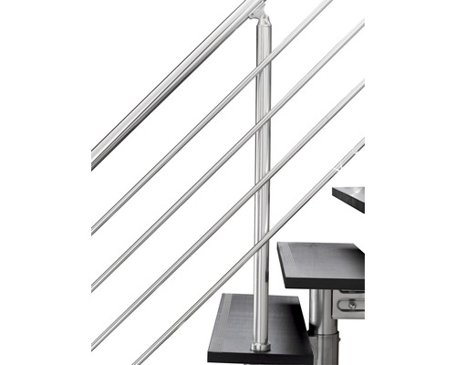 Aluminium leuning voor Pertura Agape rechte trap