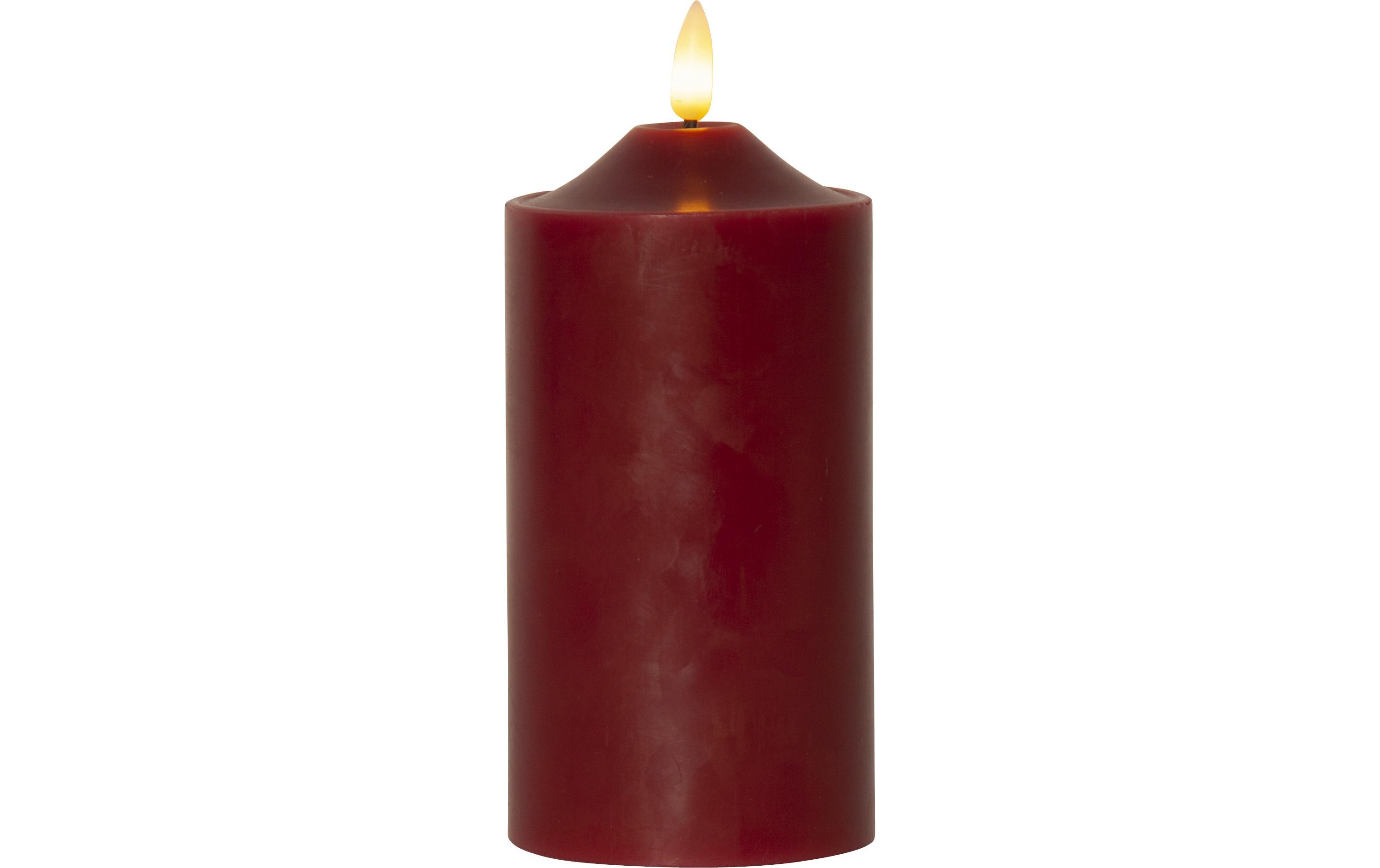 LED-Kerze Pillar Flamme, 17 cm, RotLED-Kerze für Innenbereich