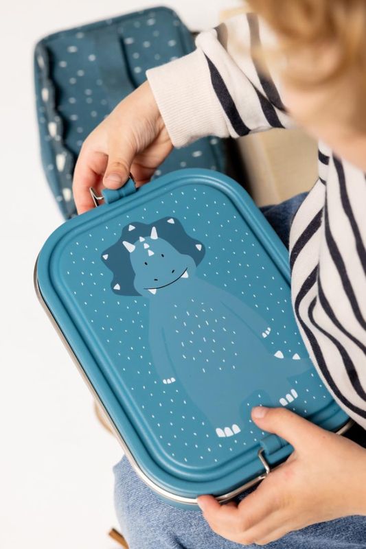 Trixie Matboks i Rustfritt Stål med to rom, Mr Triceratops