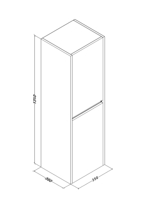 SaniGoods Hayat kolomkast eiken 135x35cm