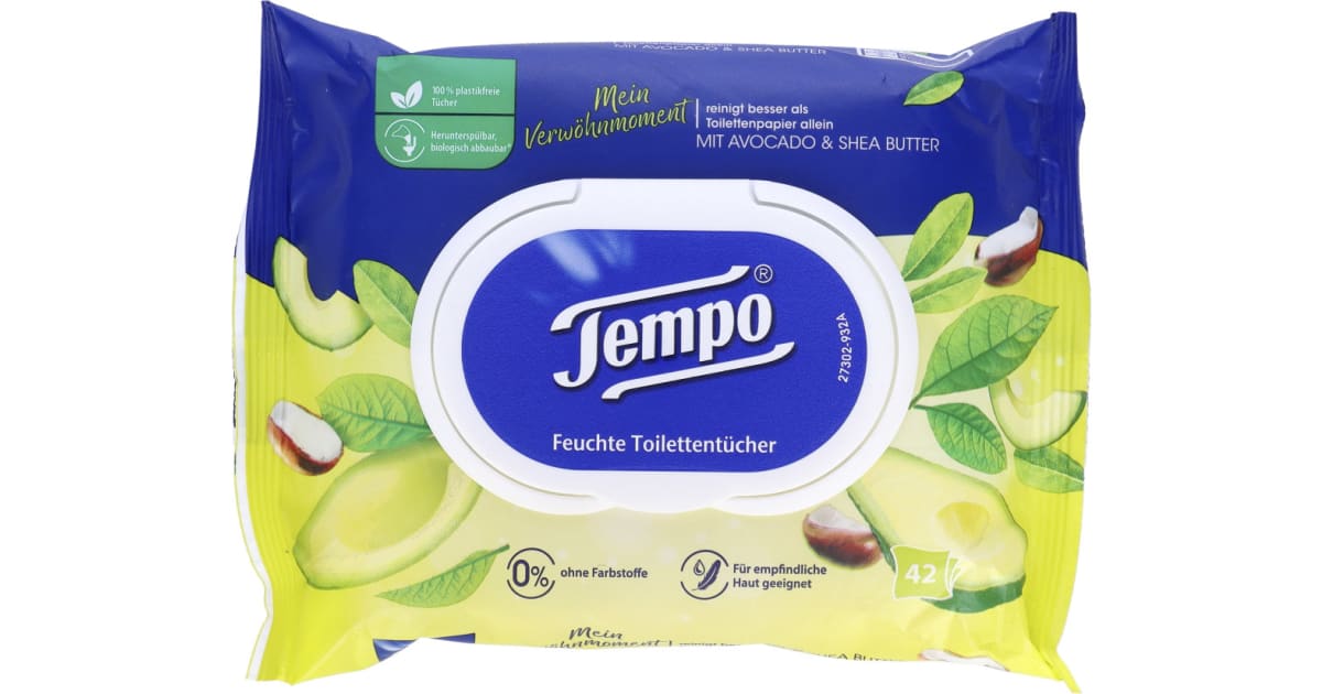 TEMPO Toilettenpapier feucht Avocado&Sheabutter