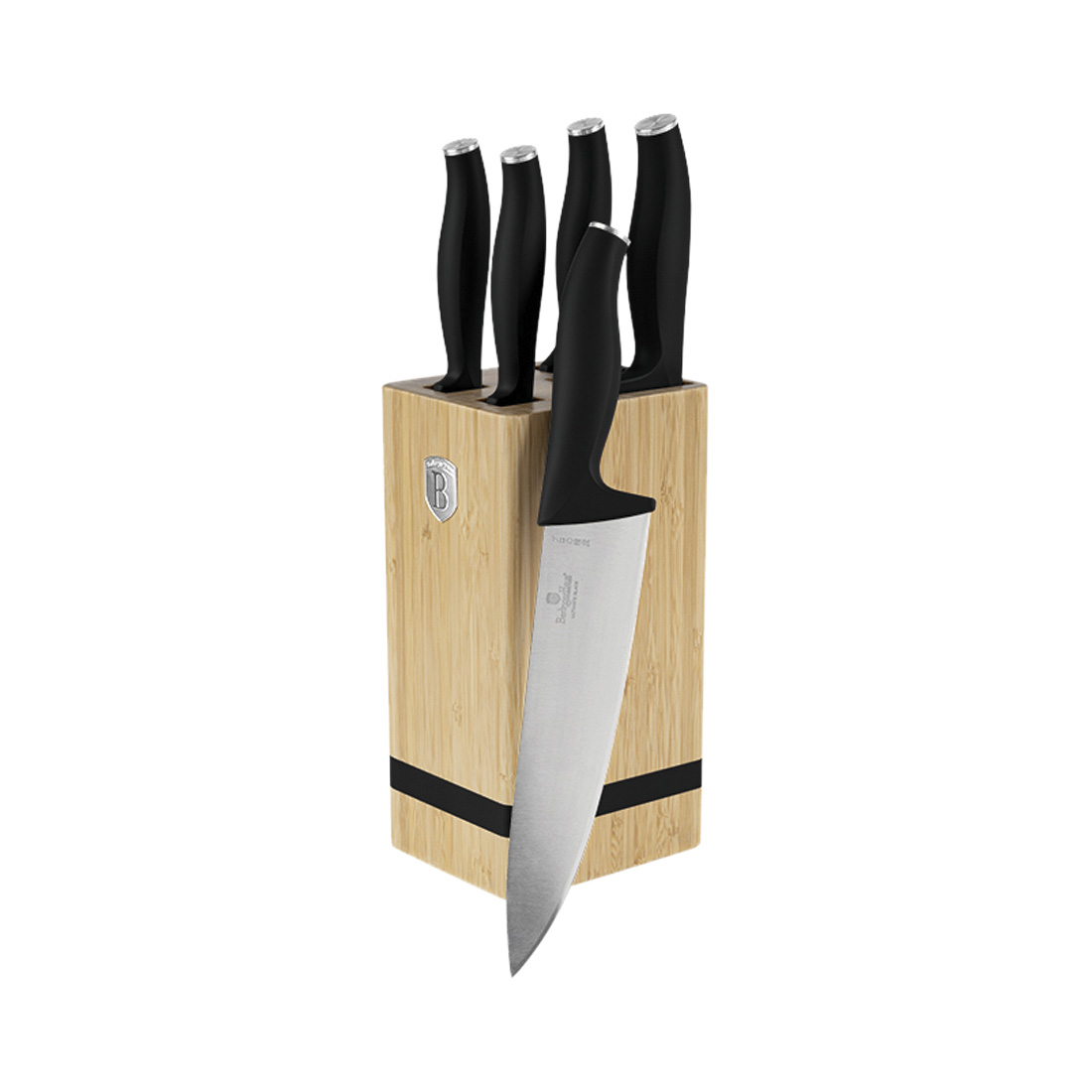 Berlinger Haus 6-teiliges Messer-Set mit Messerblock Matte Black Collection