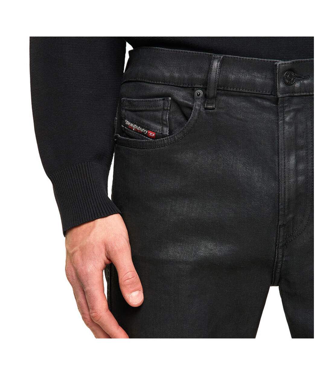 Jean Skinny Enduit Noir Homme Diesel Damny