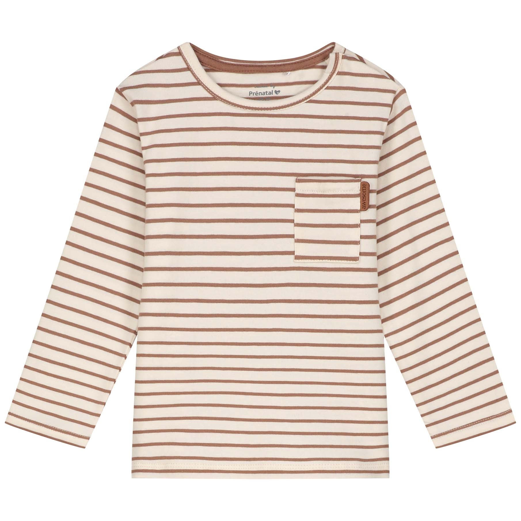 Prénatal baby T-shirt lange mouwen strepen rood