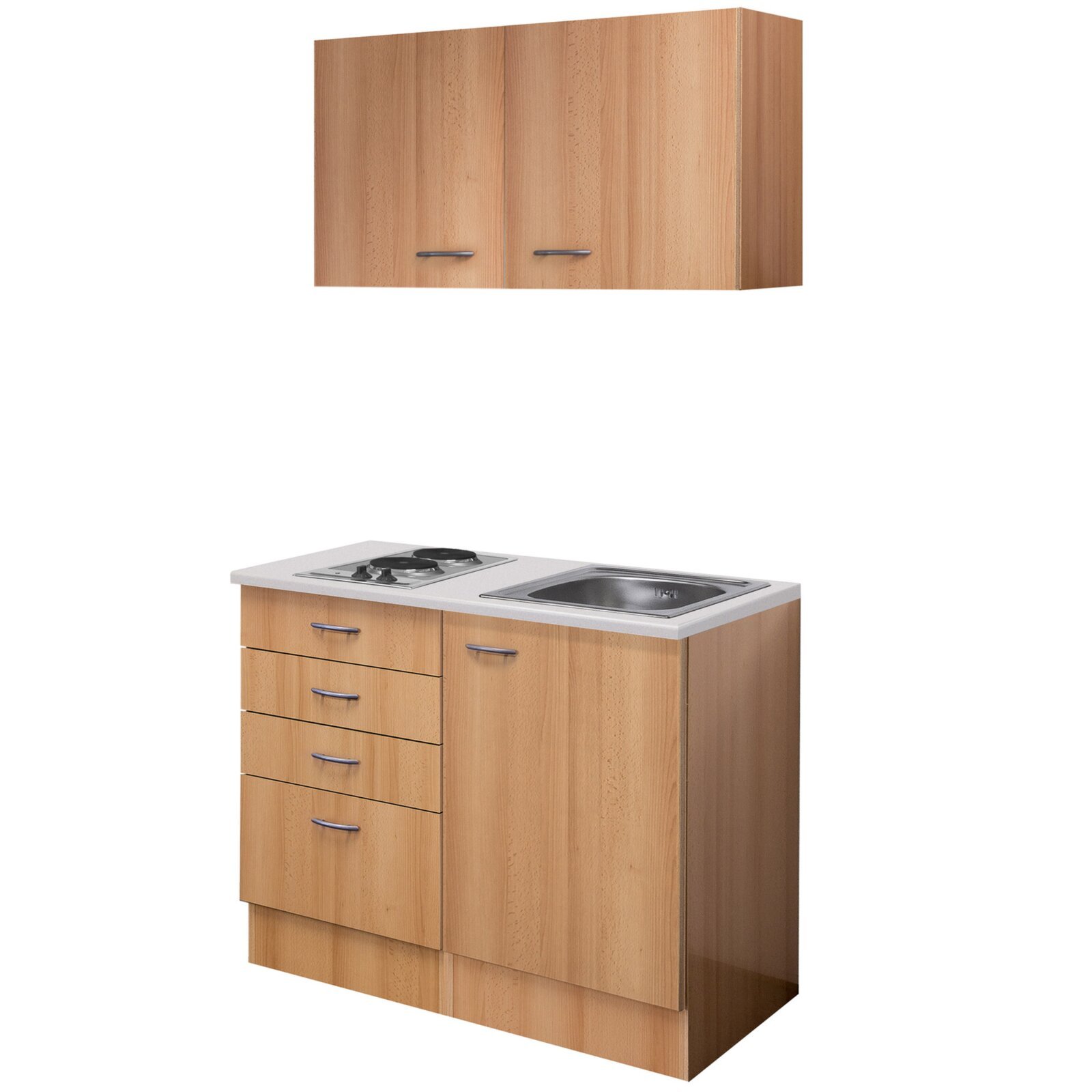 Küchenblock NANO - Buche - mit Kochfeld - 100 cm