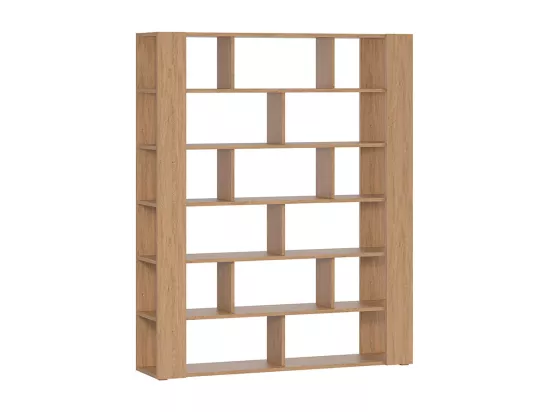 Bibliothèque multi casiers design finition bois clair chêne L168 cm MUSSO