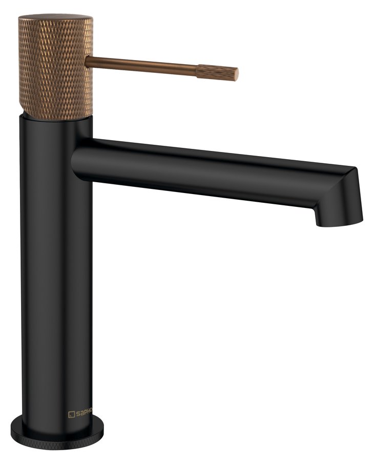Sapho Solaris wastafelkraan zwart mat / koper PVD coating