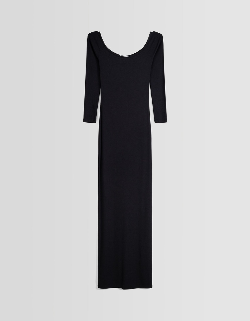 Vestido longo com mangas compridas
