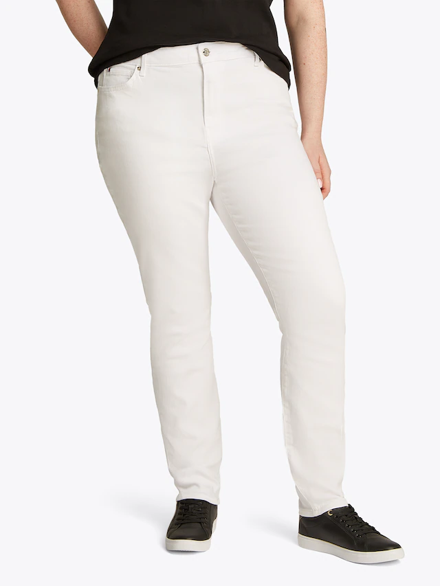 Tommy Hilfiger Curve Skinny-fit-Jeans »CRV HARLEM U SKINNY HW CLR«, in Grossen Grössen, Tommy Jeans Logo-Badge,  stoned wash Optik