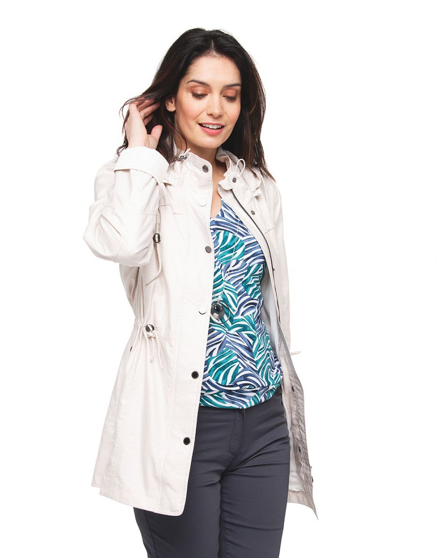 Parka longue beige