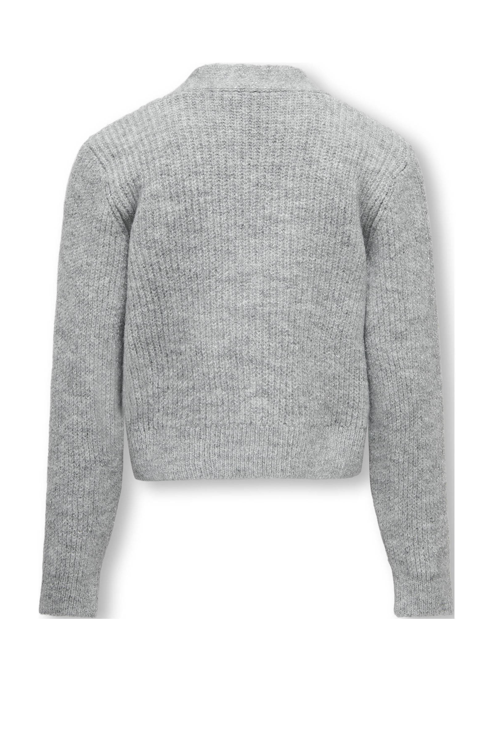 ONLY gebreid vest KOGORIANA lichtgrijs melange