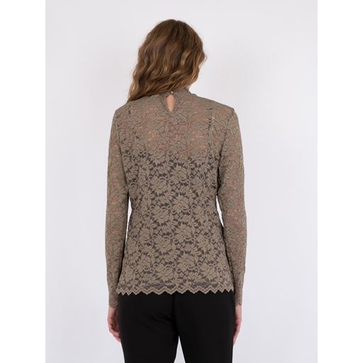 Neo Noir Liza Laceflower Bluse, Dark Taupe, 34