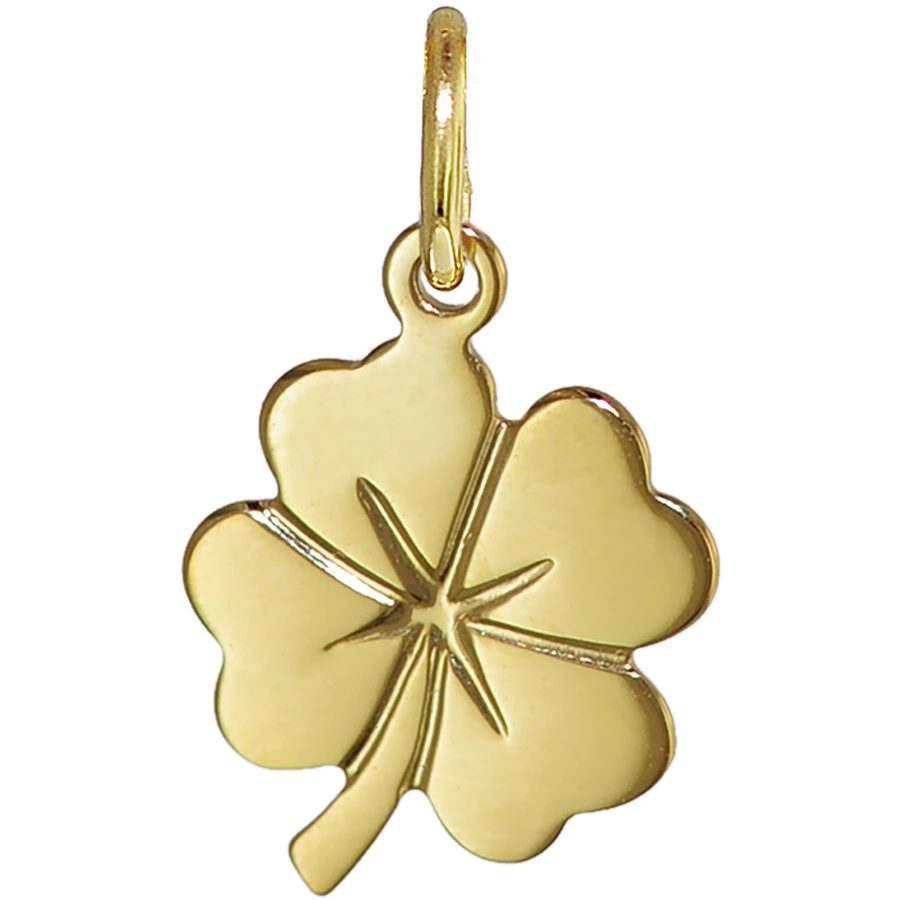 trendor Kleeblatt Anhänger Gold 333 (8 Karat) + goldplattierte Halskette gold
