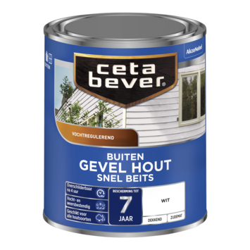 CetaBever Snelbeits Gevel & Kozijn zijdemat dekkend wit 750 ml