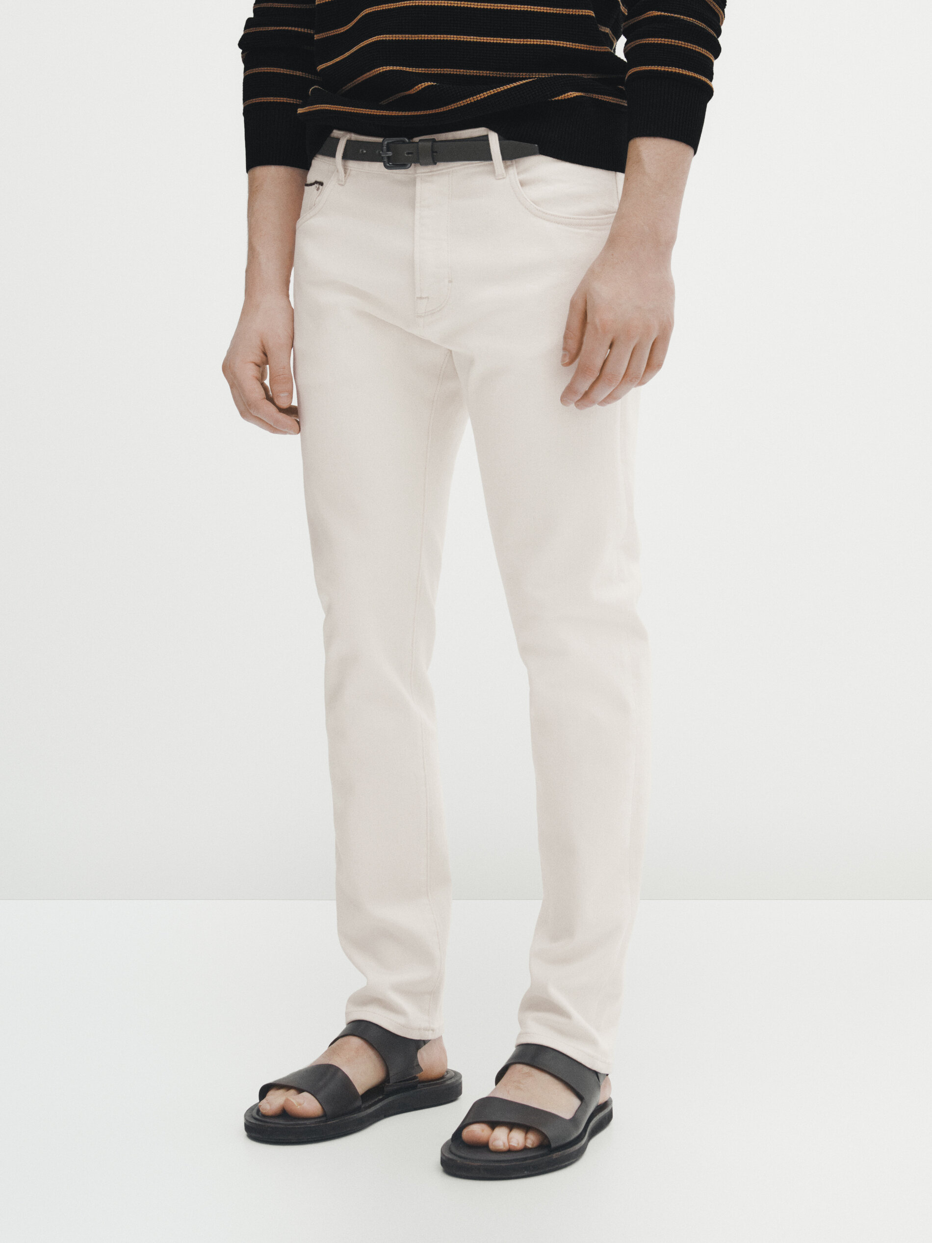 Calça jeans slim fit com bainha selvedge - RAW