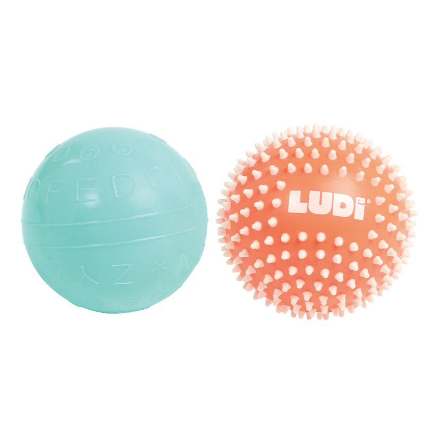 Duo de balles sensorielles 13 cm - Ecru