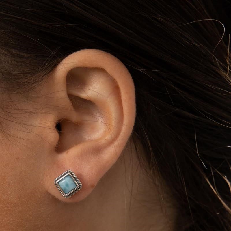 Boucles d'oreilles argent massif et pierre naturelle