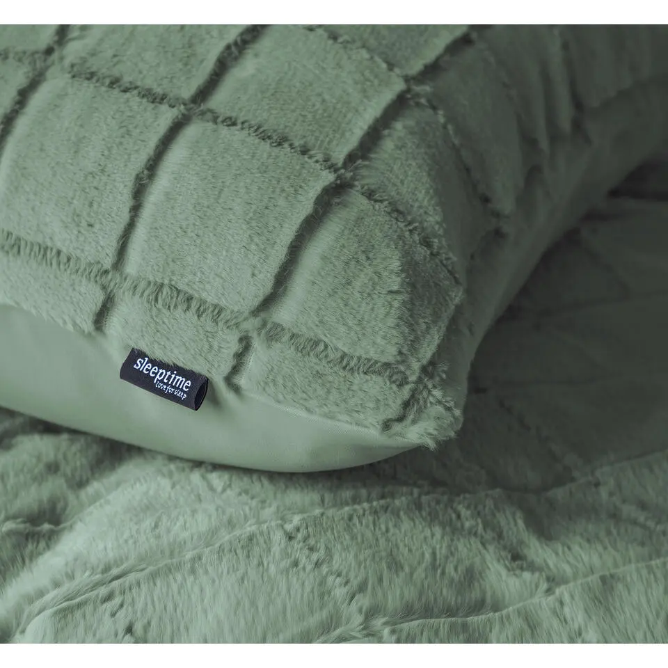 Dekbedovertrek 140x220 – Furry Check Design & Zacht Warm Fleece