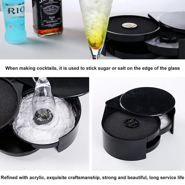 3 Layer Bar Juice Cocktail Sukker Salt Rimmer Værktøj Bartender