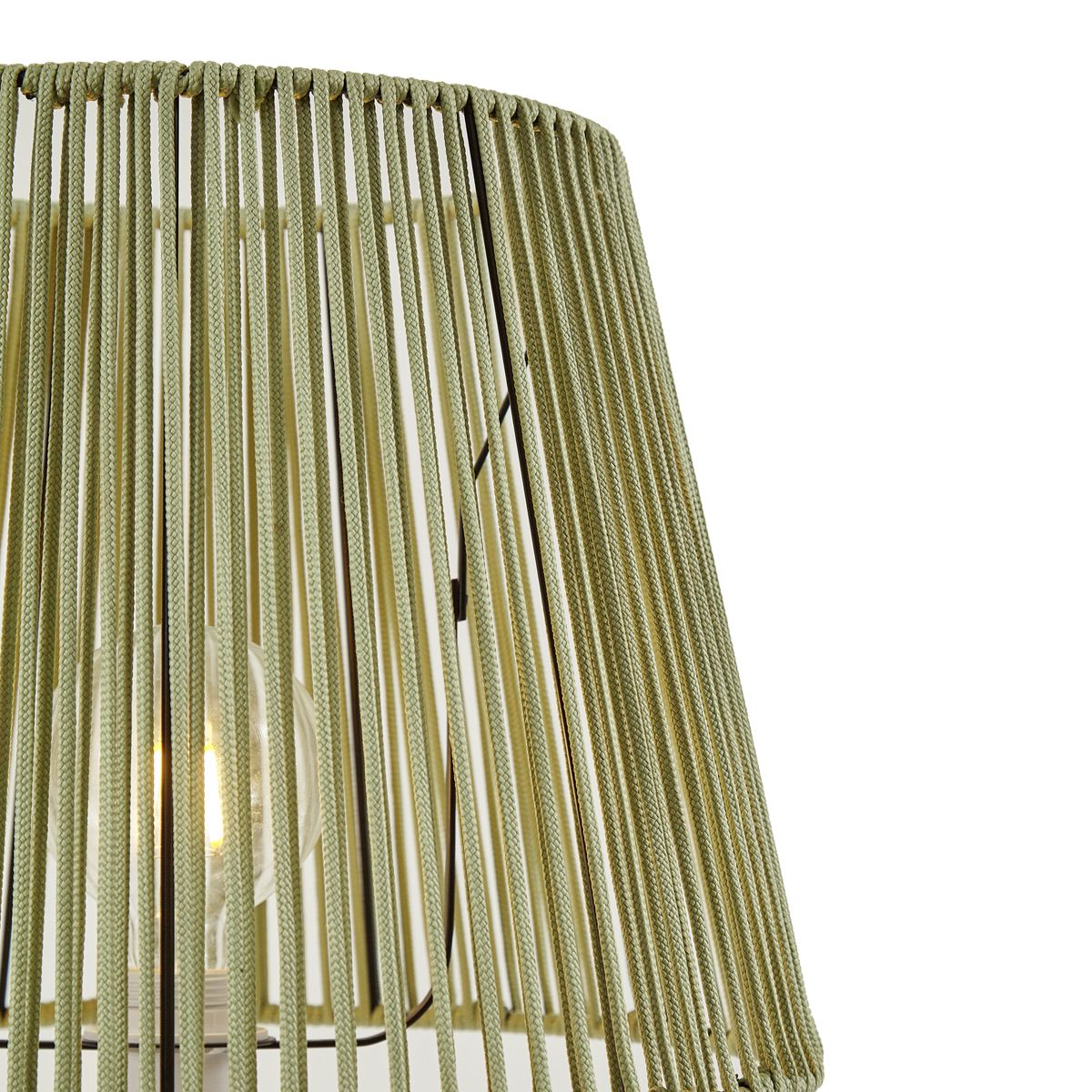 Buiten vloerlamp wit met kap groen touw IP44 - Virginia Jayla