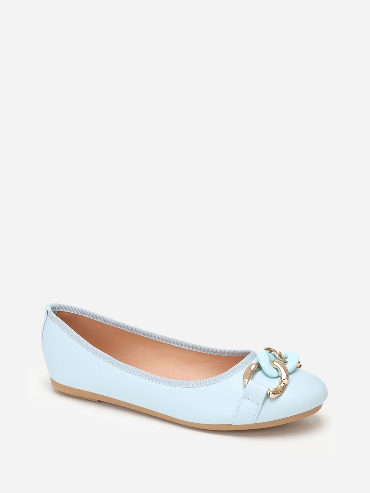 Ballerines avec bride à maillons- Bleu clair