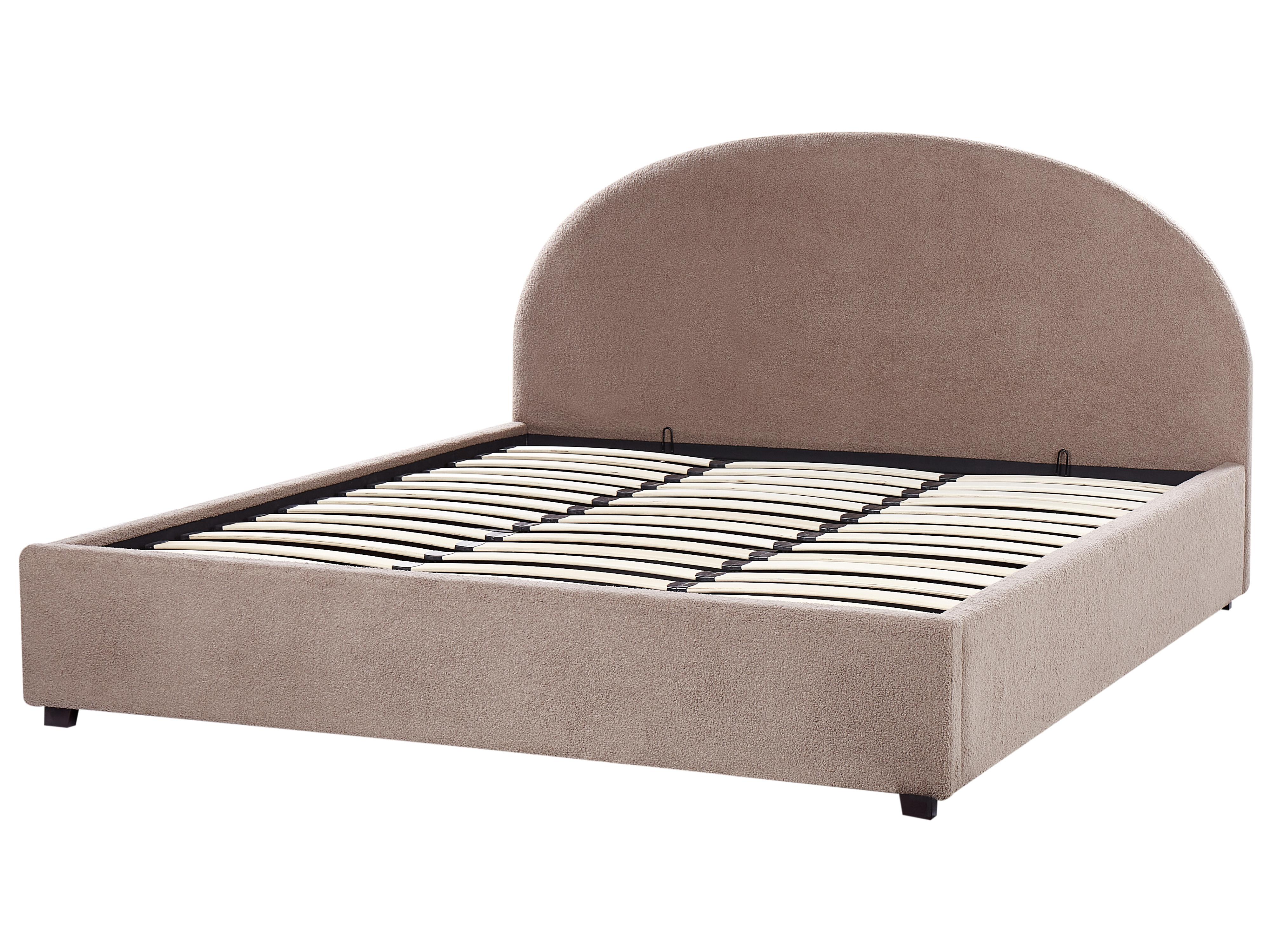 Bed met opbergruimte Bouclé VAUCLUSE 180 x 200 cm Taupe