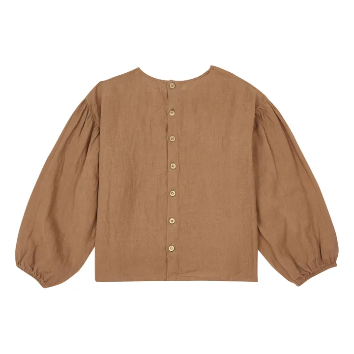 The Simple Folk Blouse Manches Ballons Coton Bio | Marron
