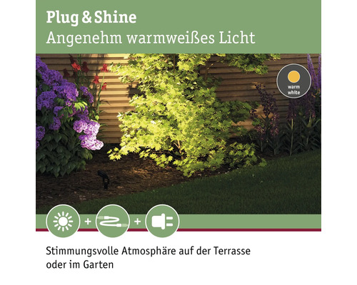 Paulmann Plug & Shine LED grondpen verlengset IP67 dimbaar 3x6W 270 lm 3000K Sting antraciet 230/24V 3 stuks