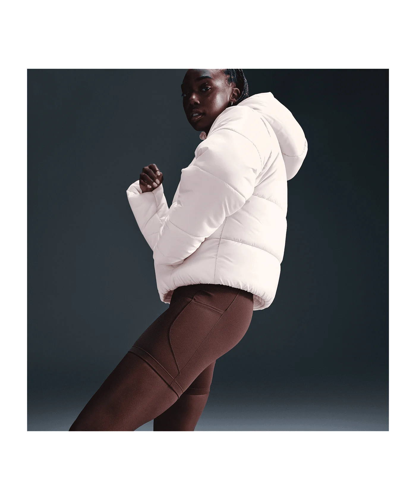 Nike Synthetic Puffer Jacke Damen Beige F104